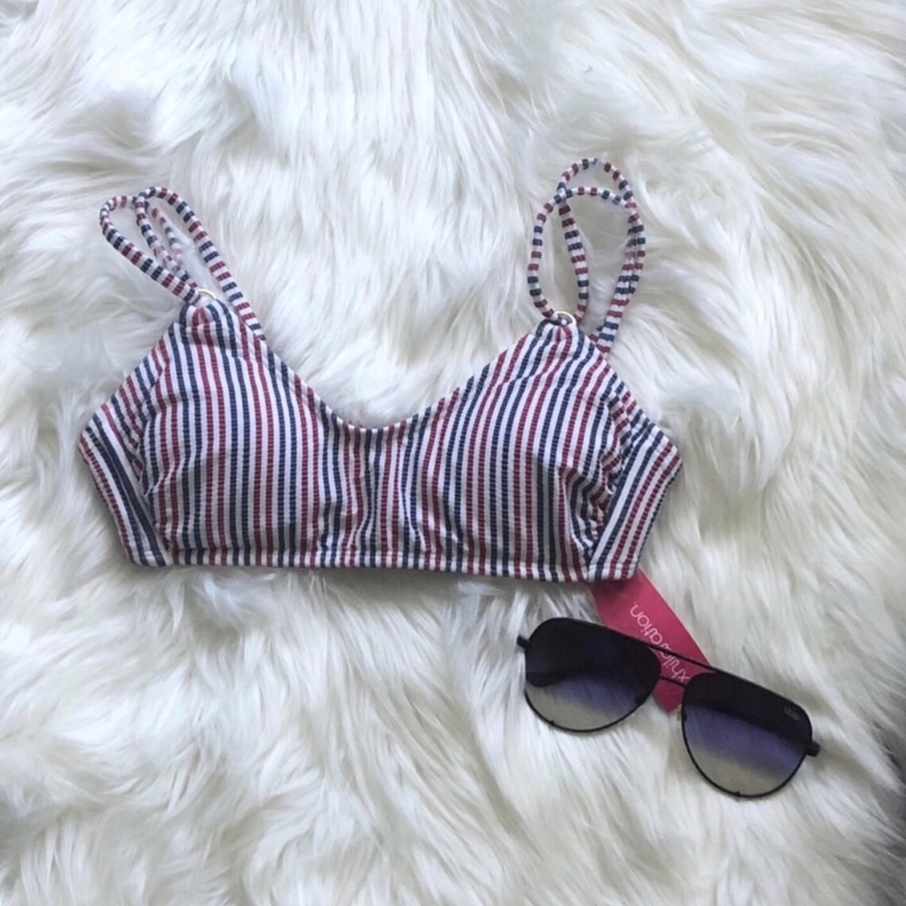 Xhilaration-Striped Bikini Top W/Double Strap